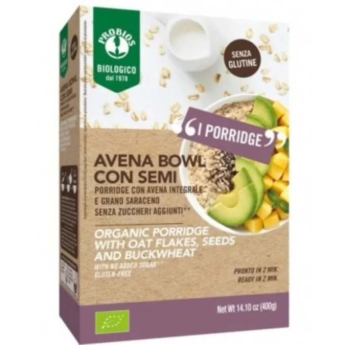Probios Bio Avena Bowl Semi Piu' Porridge Con Avena Integrale E Grano Saraceno 400 G