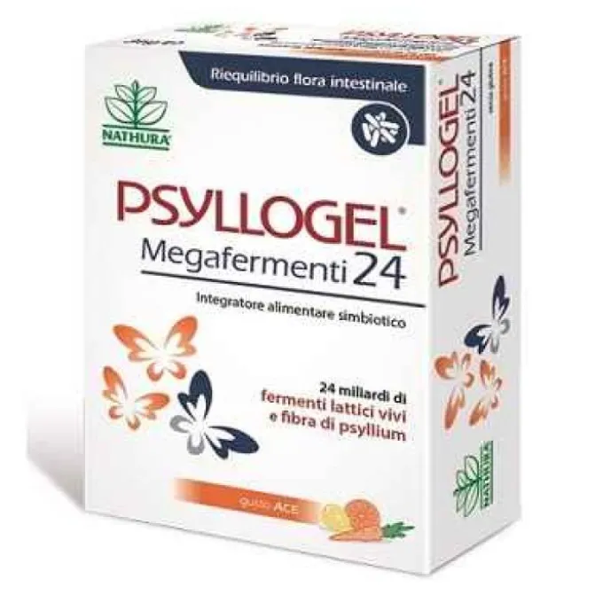Psyllogel Megafermenti 24 Integratore Fermenti Lattici Gusto Ace 12 Bustine