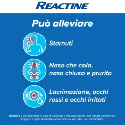 Reactine Allergia 6 Compresse Antistaminico Rinite Allergica E Rinorrea