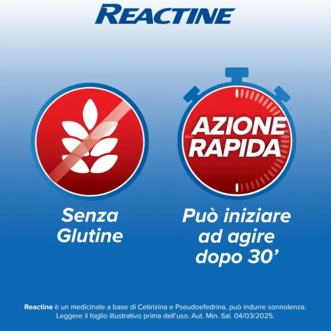 Reactine Allergia 6 Compresse Antistaminico Rinite Allergica E Rinorrea