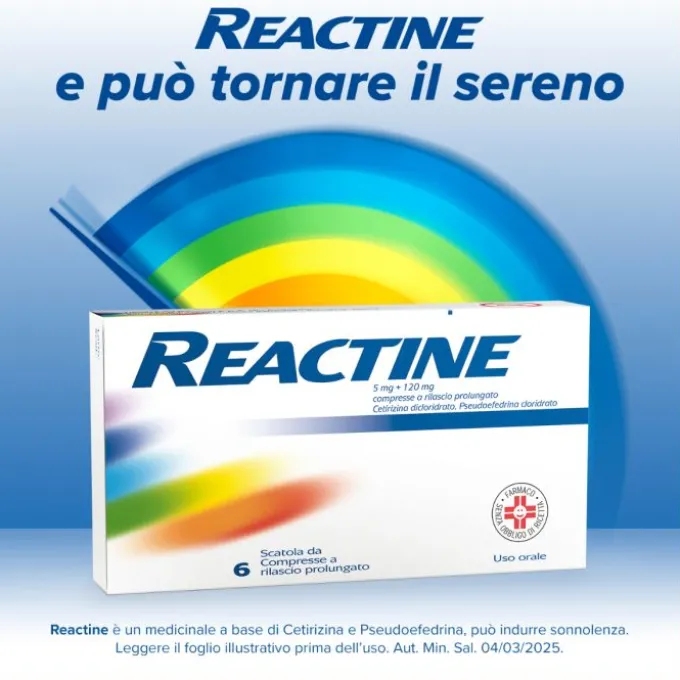 Reactine Allergia 6 Compresse Antistaminico Rinite Allergica E Rinorrea