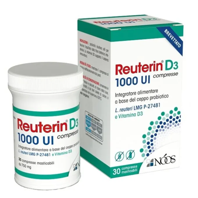 Reuterin D3 Compresse 1000 Ui 30 Compresse Masticabili Senzaglutine Senza Lattosio
