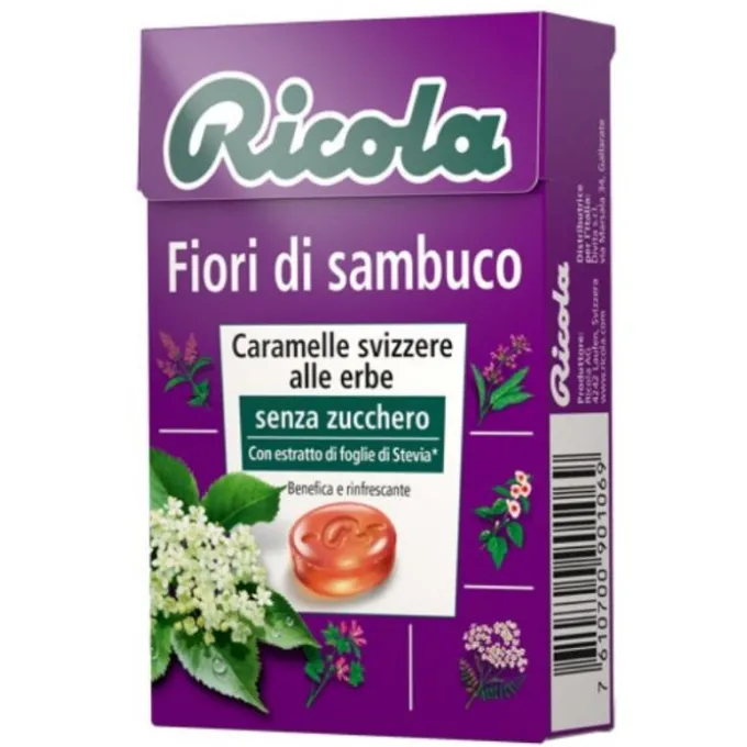 Ricola Fiori Di Sambuco Senza Zucchero 50G Alimenti Senza Zucchero
