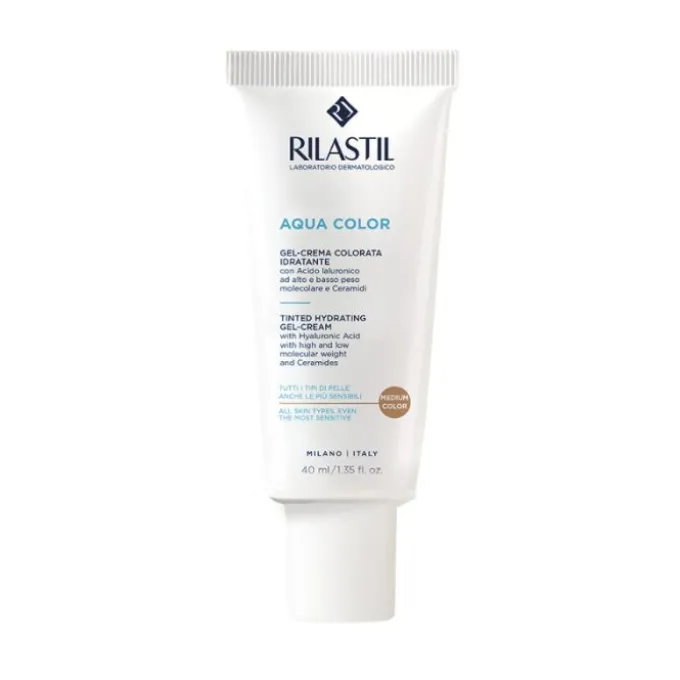 Rilastil Aqua Color Gel-Crema Colorata Idratante - Medium Cipria-Fondotinta