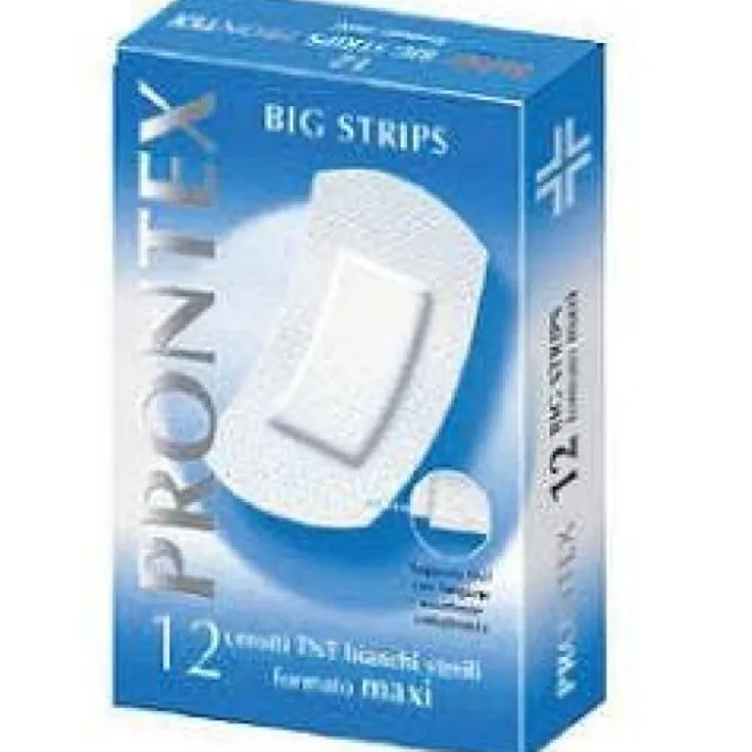 Safety Prontex Cerotto Big Strips Formato Maxi 12 Pezzi Cerotti Classici Tnt