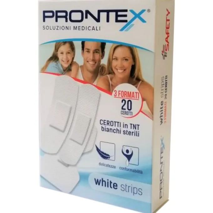 Safety Prontex White Strips Cerotti Bianchi 20 Cerotti Assortiti