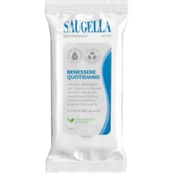 Saugella Dermoliquido Salviettine Intime Monouso - 15 Pezzi - Cosmetico Igiene Quotidiana