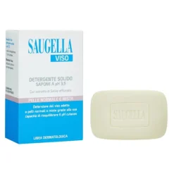 Saugella Viso Detergente Solido Ph 3.5 Sapone Pelle Normale E Mista 100 G