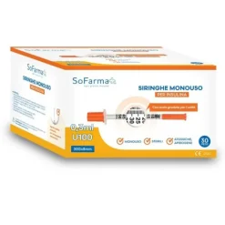 Siringa Per Insulina 0,3 Ml 30 Pezzi Sofarmapiu' Siringhe Per Insulina