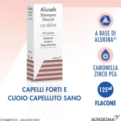 Skinius Aluseb Shampoo Con Alukina Lenitivo Riequilibrante Dermatite Seborroica 125 Ml
