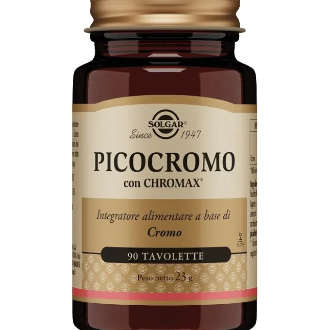 Solgar Picocromo Integratore Di Cromo Picolinato 90 Tavolette Spossatezza