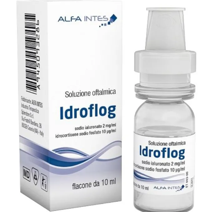 Soluzione Oftalmica Idroflog Acido Ialuronato 2 Mg/Ml E Idrocortisone Sodio Fosfato 10 Mcg/Ml 10 Ml
