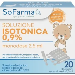 Soluzione Salina 0,9% 20 Flaconi 2,5 Ml Sofarmapiu' Fiale