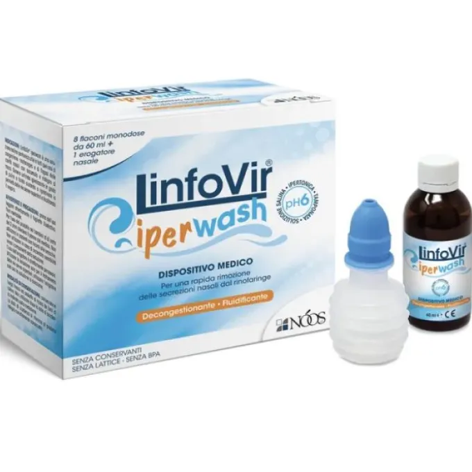 Soluzione Salina Isotonica Linfovir Isowash 8 Flaconi Da 60Ml