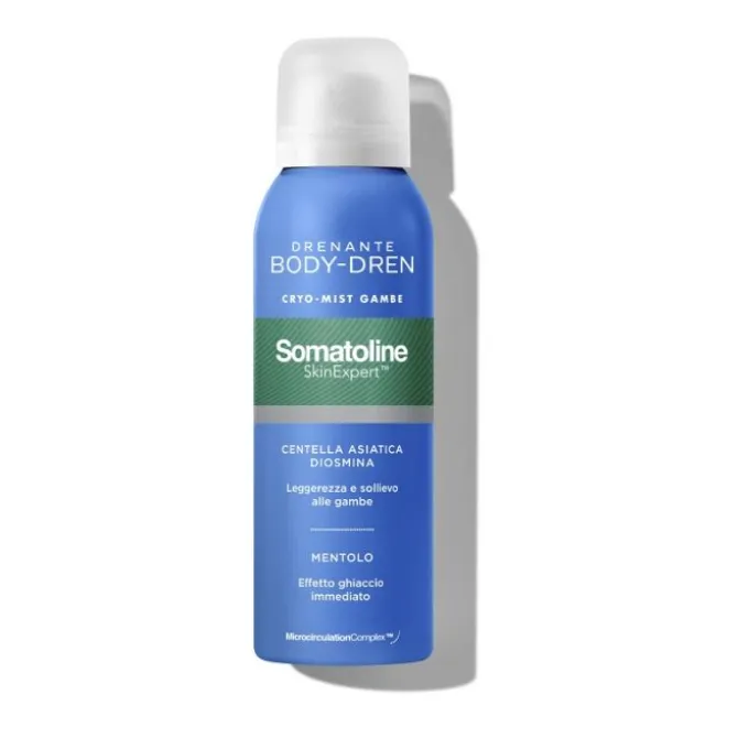 SOMATOLINE SKINEXPERT DRENANTE BODY-DREN CRYO-MIST GAMBE SPRAY CRYO-MIST DEFATICANTE CON EFFETTO GHIACCIO PER GAMBE PESANTI E GONFIE, 100 ML