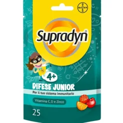 Supradyn Difese Junior Integratore Difese Immunitarie Bambini Con Vitamina C, D E Zinco 25 Caramelle Gommose