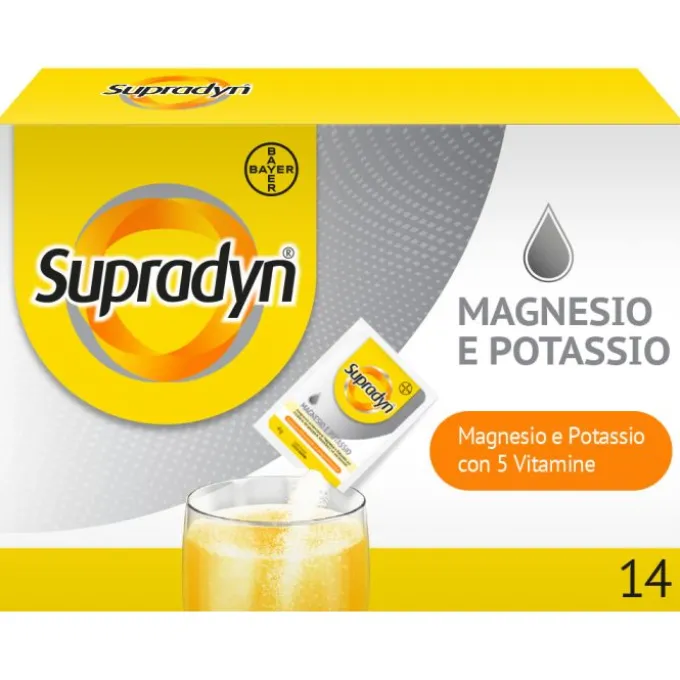 Supradyn Magnesio E Potassio, Integratore Sport Con Vitamine B, Vitamina C E Minerali 14 Bustine Effervescenti