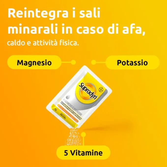 Supradyn Magnesio E Potassio, Integratore Sport Con Vitamine B, Vitamina C E Minerali 14 Bustine Effervescenti