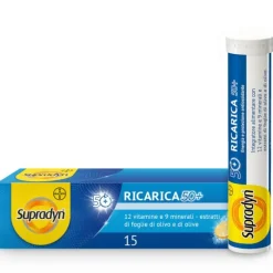 Supradyn Ricarica 50+ Integratore Di Vitamine C, D, Selenio E Coenzima Q10 Gusto Arancia 15 Compresse Effervescenti