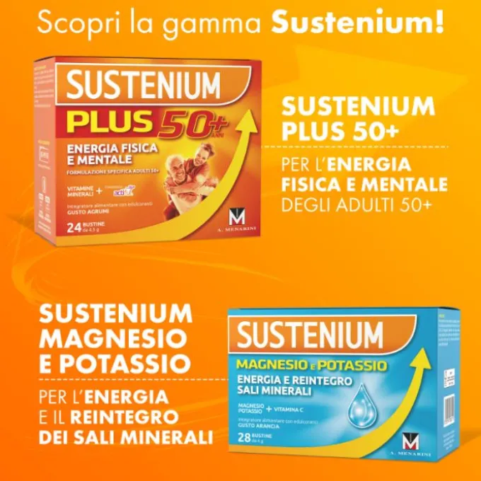 Sustenium Plus 22 Bustine Gusto Arancia Tonificanti