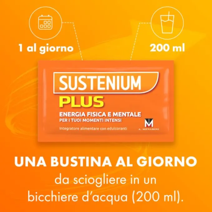 Sustenium Plus 22 Bustine Gusto Arancia Tonificanti