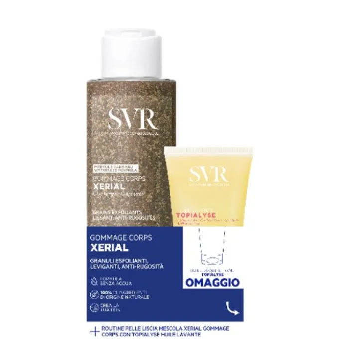 SVR XERIAL SET PELLE SECCA E SENSIBILE: GOMMAGE CORPO 75ML + OLIO LAVANTE 200ML - COSMETICO