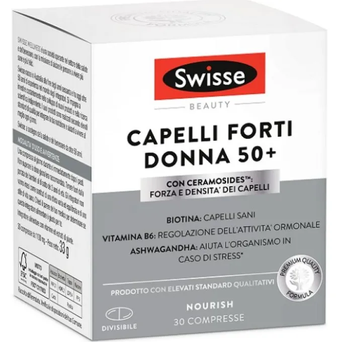 Swisse Capelli Forti Donna 50+ 30 Compresse Integratori Anticaduta