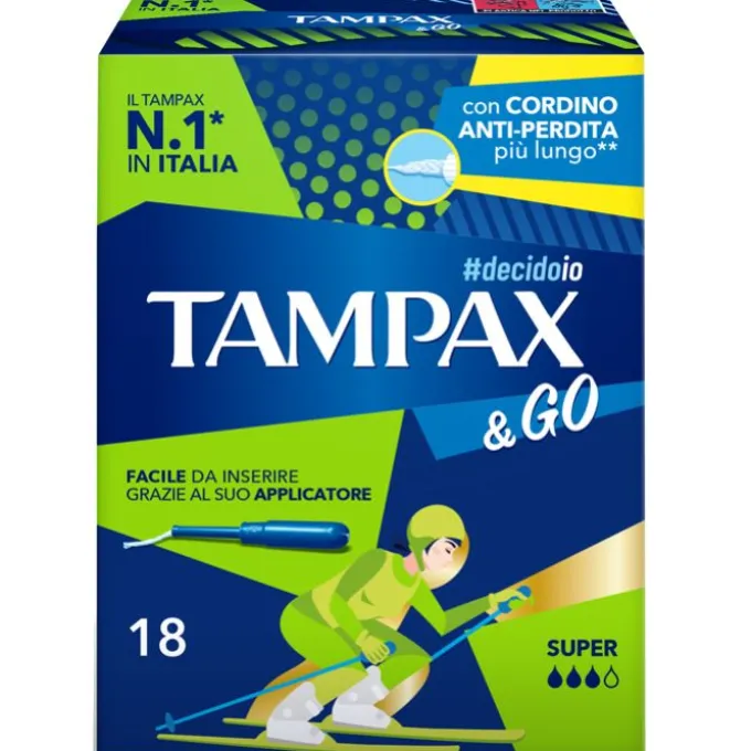 TAMPAX &GO SUPER ASSORBENTI INTERNI 18 PEZZI
