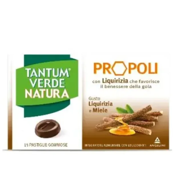 Tantum Verde Natura Propoli Liquirizia E Miele Integratore Per Tosse E Raffreddore 15 Pastiglie Gomm