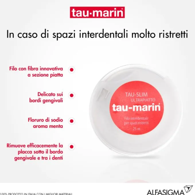 Tau-Marin Filo Interdentale Slim Ultrapiatto 25 M Fili Interdentali