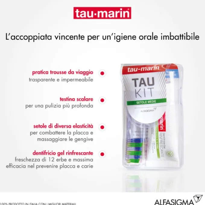 Tau-Marin Kit Dentifricio Gel Con Spazzolino Setole Medie