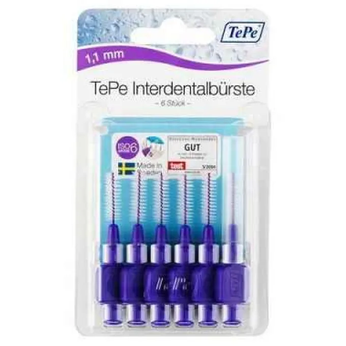 Tepe Scovolino Viola Per Pulizia Interdentale 1,1 Mm 6 Pezzi Scovolini