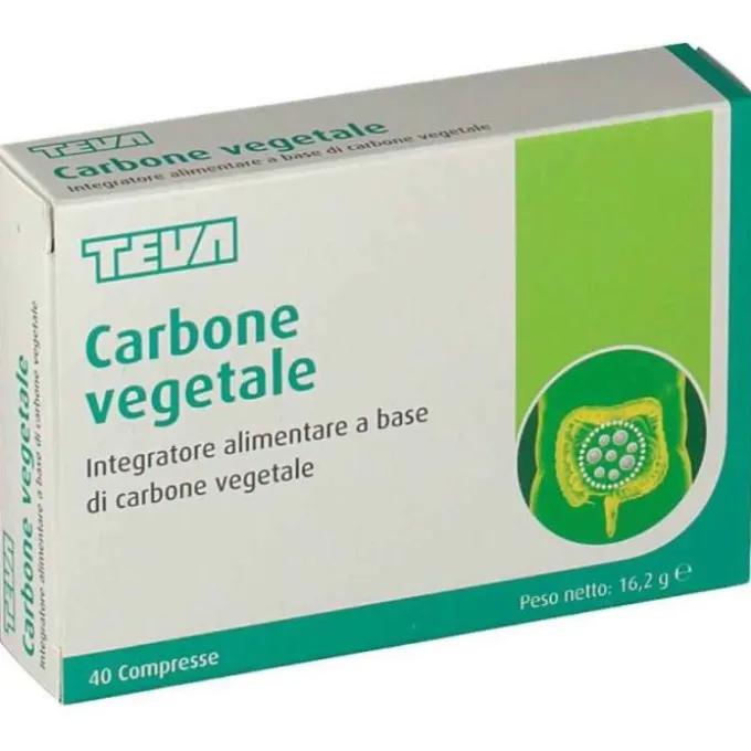 Teva Carbone Vegetale Integratore Benessere Intestinale 40 Compresse Gonfiore