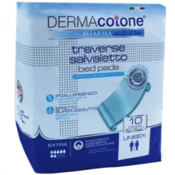 Traversa Salvaletto Con Ali Per Incontinenza Dermacotone 80X180Cm 10 Pezzi