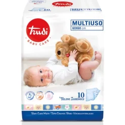 Trudi Baby Care Telino Igienico Multiuso 60X60 Cm 10 Pezzi