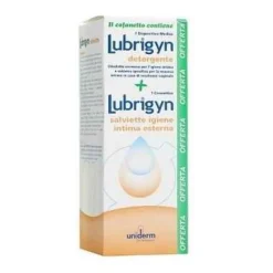 Uniderm Lubrigyn Cofanetto Detergente Intimo + Salviettine Omaggio Secchezza Intima