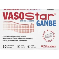 Vasostar Gambe 30 Compresse Bistrato Senza Glutine Senza Lattosio Integratori Venotonici