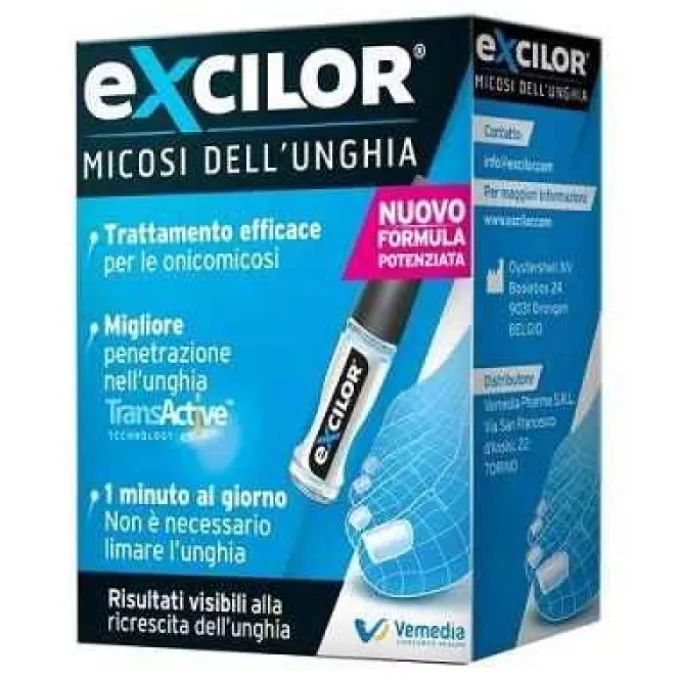 Vemedia Excilor Micosi Dell'unghia Soluzione Ungueale Trattamento Onicomicosi 3,3 Ml