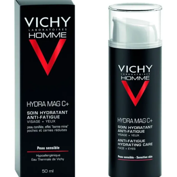 Vichy Homme Hydra Mag C + Trattamento Idratante Anti -Fatica Viso + Occhi 50 Ml