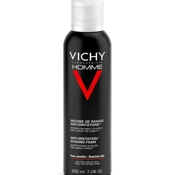 Vichy Homme Sensi Shave - Schiuma Da Barba Anti-Irritazioni 200 Ml Rasatura