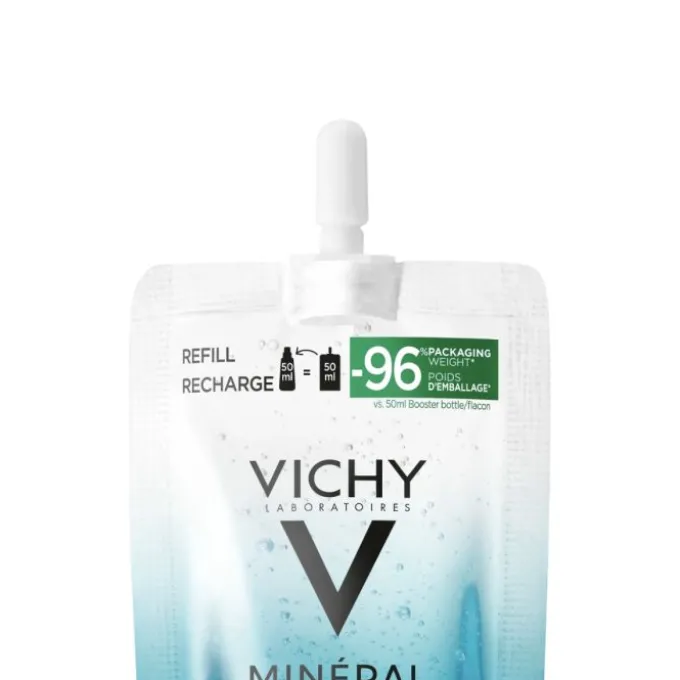 VICHY MINÉRAL 89, BOOSTER QUOTIDIANO FORTIFICANTE E RIMPOLPANTE, PER TUTTI I TIPI DI PELLE, PELLE TONICA E IDRATATA, ARRICCHITO CON ACIDO IALURONICO E ACQUA VULCANICA, FORMATO RICARICA, 50 ML