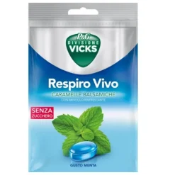 Vicks Respiro Vivo Caramelle Balsamiche Menta 72 G Con Edulcoranti
