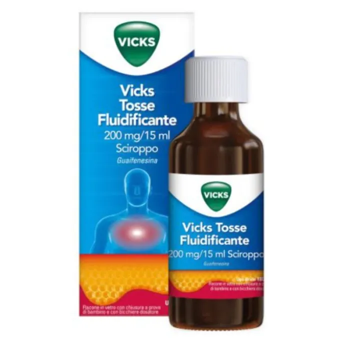 Vicks Tosse Fluidificante Sciroppo Tosse Grassa 180 Ml