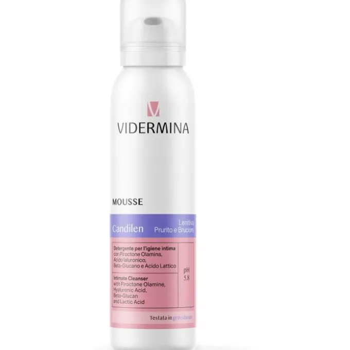 VIDERMINA CANDILEN MOUSSE DETERGENTE LENITIVA MOUSSE DETERGENTE PER LE MUCOSE GENITALI ESTERNE E LA ZONA PERIANALE, IN FLACONE PRESSURIZZATO DA 150 ML