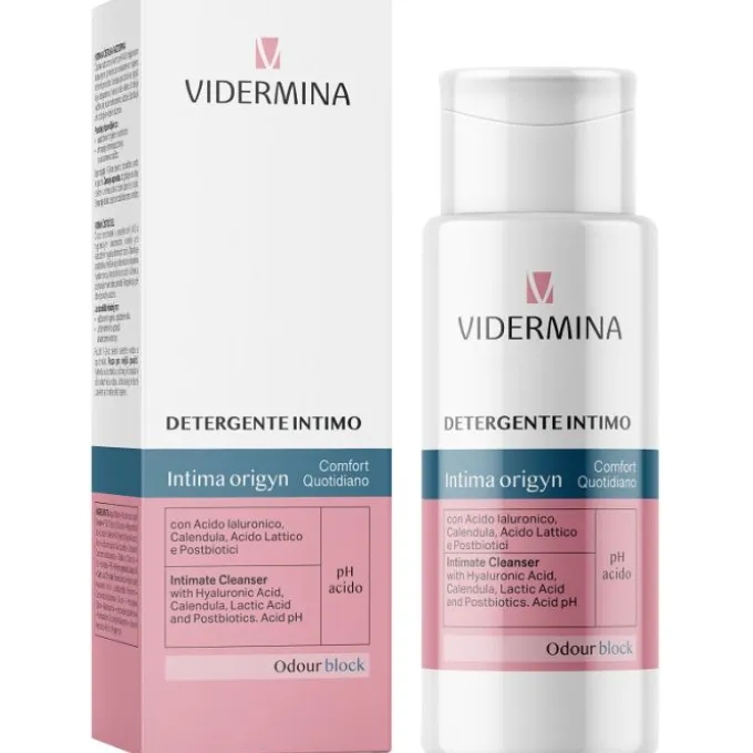 VIDERMINA INTIMA ORIGYN DETERGENTE INTIMO A PH ACIDO 4,0 CON ACIDO IALURONICO, CALENDULA E POSTBIOTICI FLACONE 300 ML