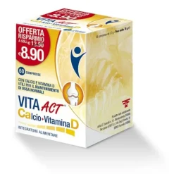 Vita Act Calcio + Vitamina D Integratore Ossa E Denti 60 Compresse Salute Delle Ossa