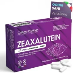 ZEAXALUTEIN 30 COMPRESSE CON LUTEINA 20 MG, ZEAXANTINA 4 MG, ZINCO, VITAMINE A, B2 ED E, VITIS VINIFERA E MIRTILLO NERO