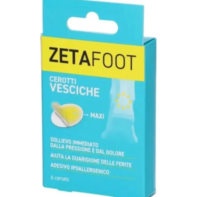 ZETAFOOT CEROTTI IDROCOLLOIDALI 6 PEZZI IN FORMATO UNIVERSALE PER LA PROTEZIONE DELLE VESCICHE DA SFREGAMENTO SU PIEDI E MANI