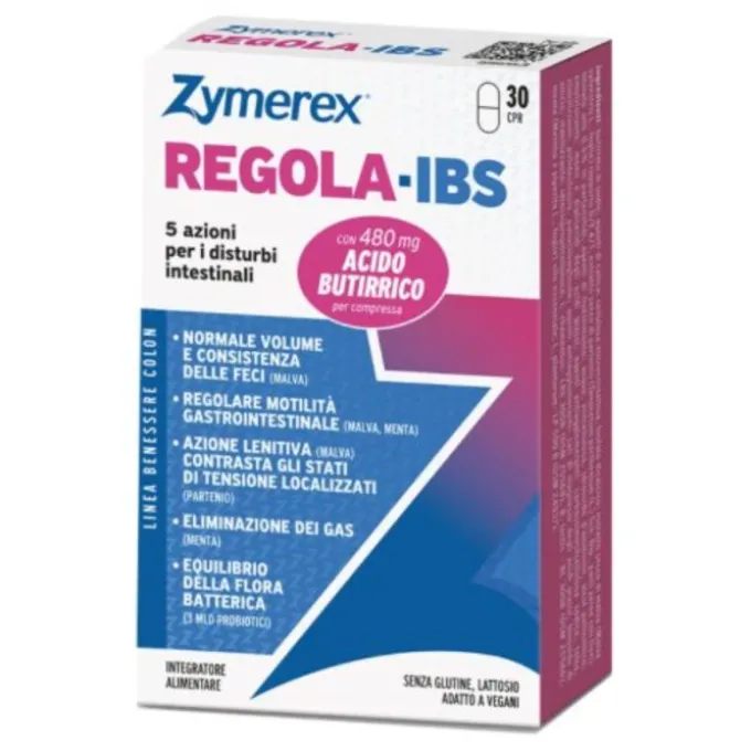 Zymerex Regola-Ibs 30 Compresse Senza Glutine Senza Lattosio Lassativi Azione Delicata