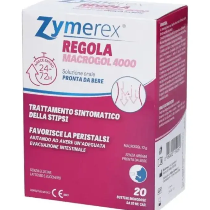 Zymerex Regola Macrogol 4000 20 Bustine Da 20 Ml